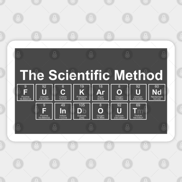 Scientific Method: Fuck Around & Find Out Sticker by Malficious Designs